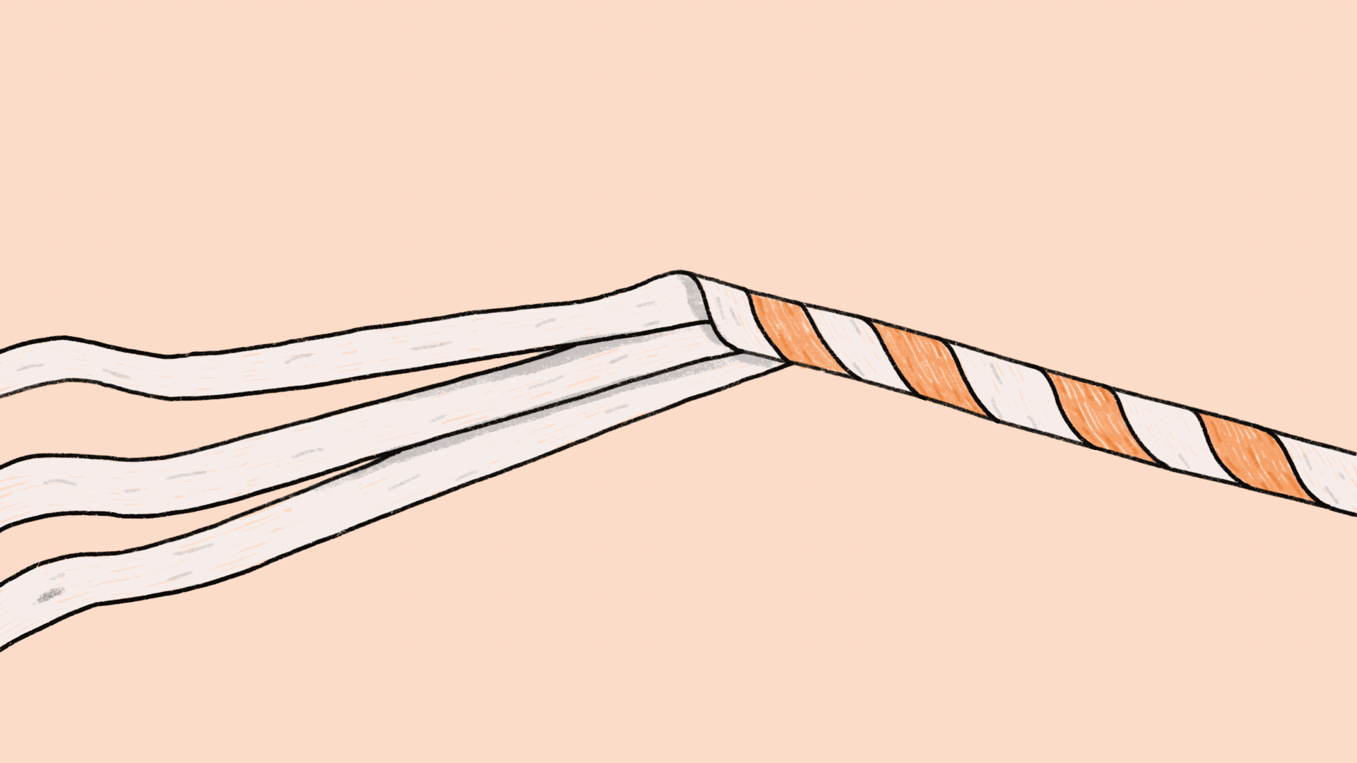 Conventional layered paper straw construction animation